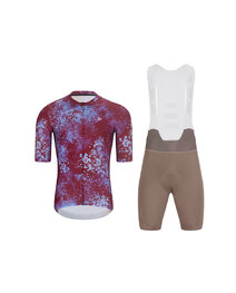 HOLOKOLO Tricoul și pantaloni scurți de ciclism - RUSTLE - maro/bordo